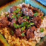 Picture of Korean Beef Bowl with Chop Sticks resting on bowl